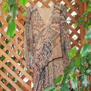 Free People Moroccan Dreams Floral Rayon Pieced Maxi Dress, Size 0